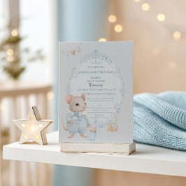 Verjaardagsuitnodiging voor zoete kleine muis kaart