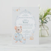 Verjaardagsuitnodiging voor zoete kleine muis kaart (Staand voorkant)