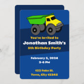 Verjaardagsuitnodiging - Vrachtwagen Kaart (Voorkant / Achterkant)