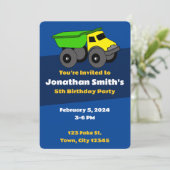 Verjaardagsuitnodiging - Vrachtwagen Kaart (Staand voorkant)