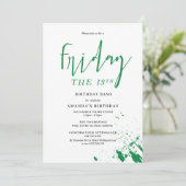 Verjaardagsuitnodiging Vrijdag de 13e Kaart (Staand voorkant)