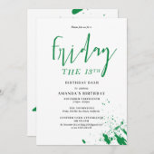 Verjaardagsuitnodiging Vrijdag de 13e Kaart (Voorkant / Achterkant)