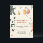 Verjaardagsuitnodiging Wild Animal Friends Kaart<br><div class="desc">Vier de speciale dag van uw kleine met deze charmante, dier-thema verjaardagsuitnodiging! Met een speels ontwerp met malse, kleurrijke dieren zoals een panda en andere junglewezens, samen met vrolijke ballonnen en feestelijke elementen. Perfect voor een 2e verjaardagsfeestje vol plezier, deze uitnodiging nodigt gasten uit om mee te doen aan het...</div>