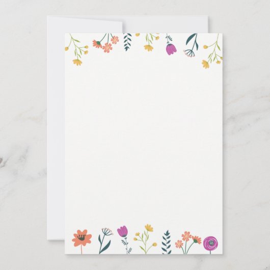 Verjaardagsuitnodiging wilde bloem Meisje Tuin Blo Kaart (Achterkant)