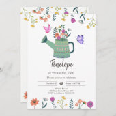 Verjaardagsuitnodiging wilde bloem Meisje Tuin Blo Kaart (Voorkant / Achterkant)