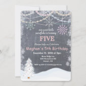 VERJAARDAGSUITNODIGING - Winter Sneeuwvlok Verjaar Kaart (Voorkant)