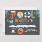 verjaardagsuitnodiging winterpool kaart (Voorkant)