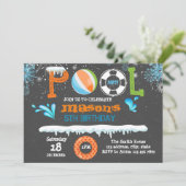 verjaardagsuitnodiging winterpool kaart (Staand voorkant)