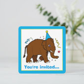 Verjaardagsuitnodiging Wolharige Mammoet Kaart (Staand voorkant)