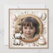 Verjaardagsuitnodiging Zebra Lijst voor foto