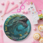 Verjaardagsuitnodiging Zee Monster Fantasie Papieren Bordje (Feest)