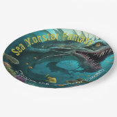 Verjaardagsuitnodiging Zee Monster Fantasie Papieren Bordje (Gekanteld)