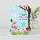 Verjaardagsuitnodigingen Alice in Wonderland Kaart (Staand voorkant)