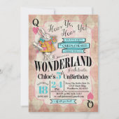Verjaardagsuitnodigingen Alice in Wonderland Kaart (Voorkant)