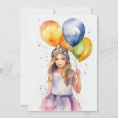 Verjaardagsuitnodigingen: Cake en ballon Design Kaart (Achterkant)