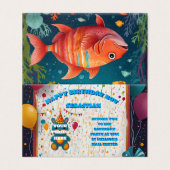 Verjaardagsuitnodigingen feesttijden Briefkaarten Kaart (Buitenkant ongevouwen)