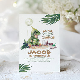 Verjaardagsuitnodigingen jongens dinosaurus kaart
