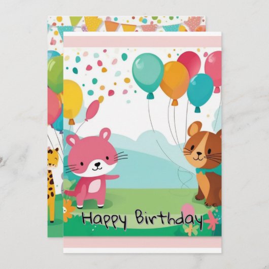 Verjaardagsuitnodigingen Kaart (Voorkant / Achterkant)