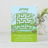 Verjaardagsuitnodigingen met kikker- en vliegen-do kaart (Staand voorkant)