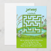 Verjaardagsuitnodigingen met kikker- en vliegen-do kaart (Voorkant / Achterkant)