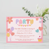 Verjaardagsuitnodigingen pastel kaart (Staand voorkant)