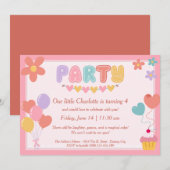 Verjaardagsuitnodigingen pastel kaart (Voorkant / Achterkant)