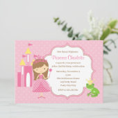 Verjaardagsuitnodigingen Prinses (Frog Prince Cast Kaart (Staand voorkant)