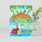 Verjaardagsuitnodigingen voor Beach Island Kaart (Staand voorkant)