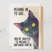 VERJAARDAGSUITNODIGINGEN VOOR EEN ZWARTE KAT KAART (Voorkant)