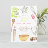 Verjaardagsuitnodigingen voor het bakken kaart (Staand voorkant)