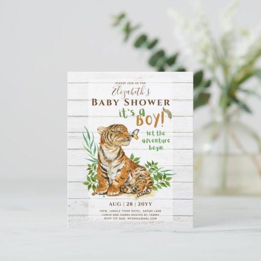 Verjaardagsuitnodigingen voor het onthullen van he (Staand voorkant)