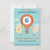 Verjaardagsuitnodigingen voor heteluchtballonnen kaart (Voorkant)