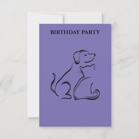 "VERJAARDAGSUITNODIGINGEN VOOR HOND & KAT PERSONAL (Voorkant)