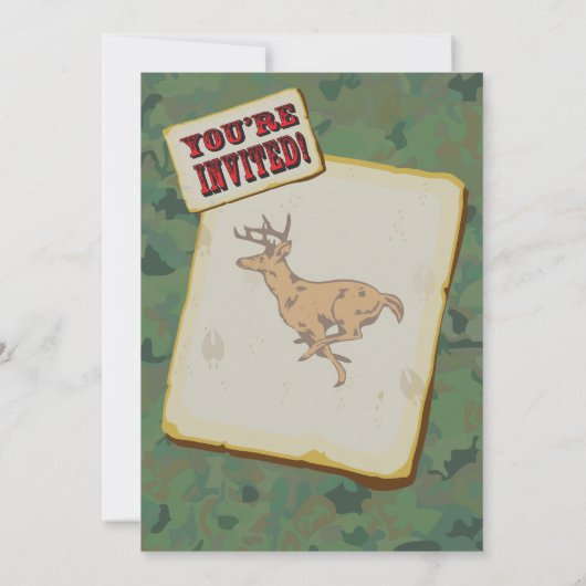 Verjaardagsuitnodigingen voor jachtfeest voor oude kaart (Achterkant)