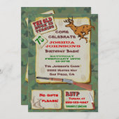 Verjaardagsuitnodigingen voor jachtfeest voor oude kaart (Voorkant / Achterkant)