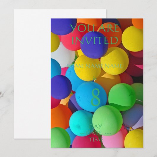 verjaardagsuitnodigingen voor kinderen ensemble kaart (Voorkant / Achterkant)