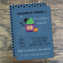 Verjaardagsuitnodigingen voor kinderen Halloween B