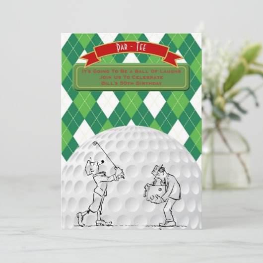 Verjaardagsuitnodigingen voor mannen - Grappig GOL Kaart (Staand voorkant)