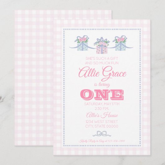 Verjaardagsuitnodigingen voor meisjes - Elke dag i Kaart (Voorkant / Achterkant)