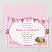 Verjaardagsuitnodigingen voor meisjes kaart (Voorkant / Achterkant)