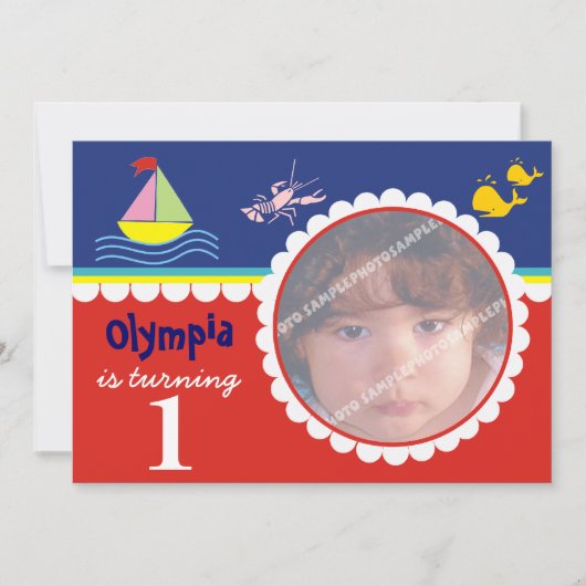 Verjaardagsuitnodigingen voor Ocean Zee Kaart (Voorkant)