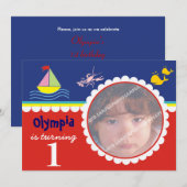 Verjaardagsuitnodigingen voor Ocean Zee Kaart (Voorkant / Achterkant)