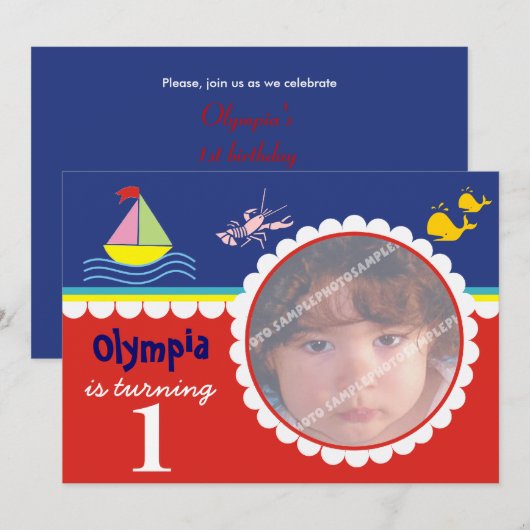 Verjaardagsuitnodigingen voor Ocean Zee Kaart (Voorkant / Achterkant)