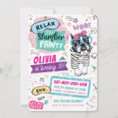 Verjaardagsuitnodigingen voor slaperig feestje met (Voorkant)