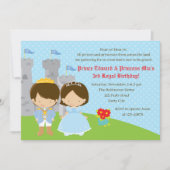 Verjaardagsuitnodigingen voor tweelingen (prinses kaart (Voorkant)