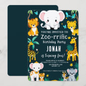 Verjaardagsuitnodigingen voor wilde dieren - Feest Kaart (Voorkant / Achterkant)