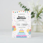 VERJAARDAGSUITNODIGINGKAART KAART (Staand voorkant)