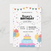 VERJAARDAGSUITNODIGINGKAART KAART (Voorkant / Achterkant)