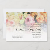 Verjaardagsuitnodigingsbloemen op Waterverf papier Kaart (Voorkant)