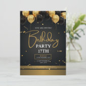 Verjaardagsuitnodigingskaart bewerkbaar kaart (Staand voorkant)